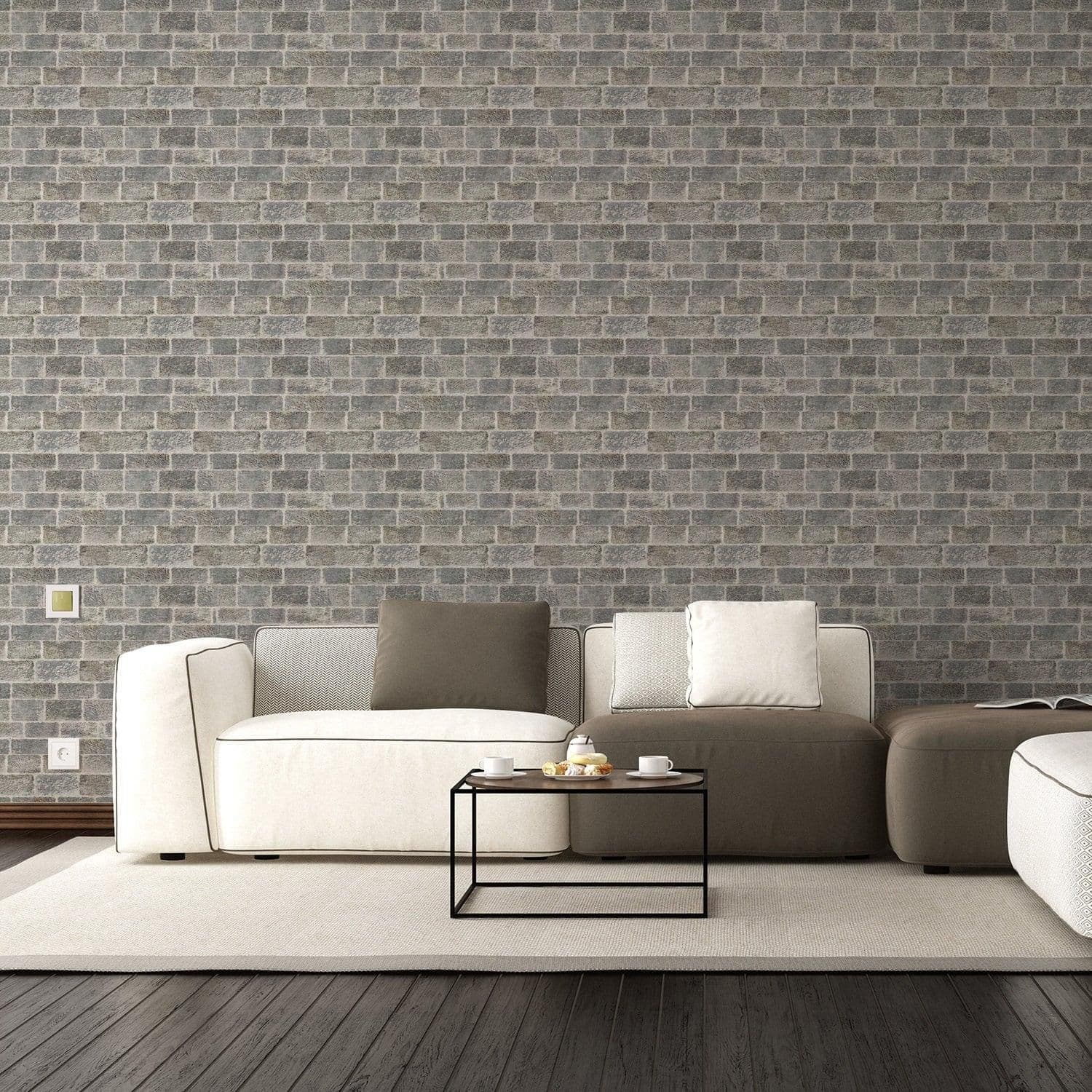 image-Brick Self Adhesive Wallpaper Peel Stick - 3d Effect Stone Wall Paper Stickers For Living Room
