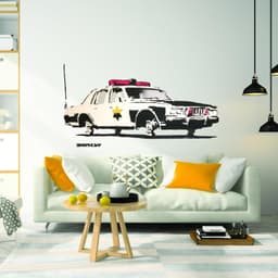 image-Police Car Wall Vinyl Sticker - Officer Art Mural Decal Label
