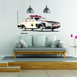image-Police Car Wall Vinyl Sticker - Officer Art Mural Decal Label