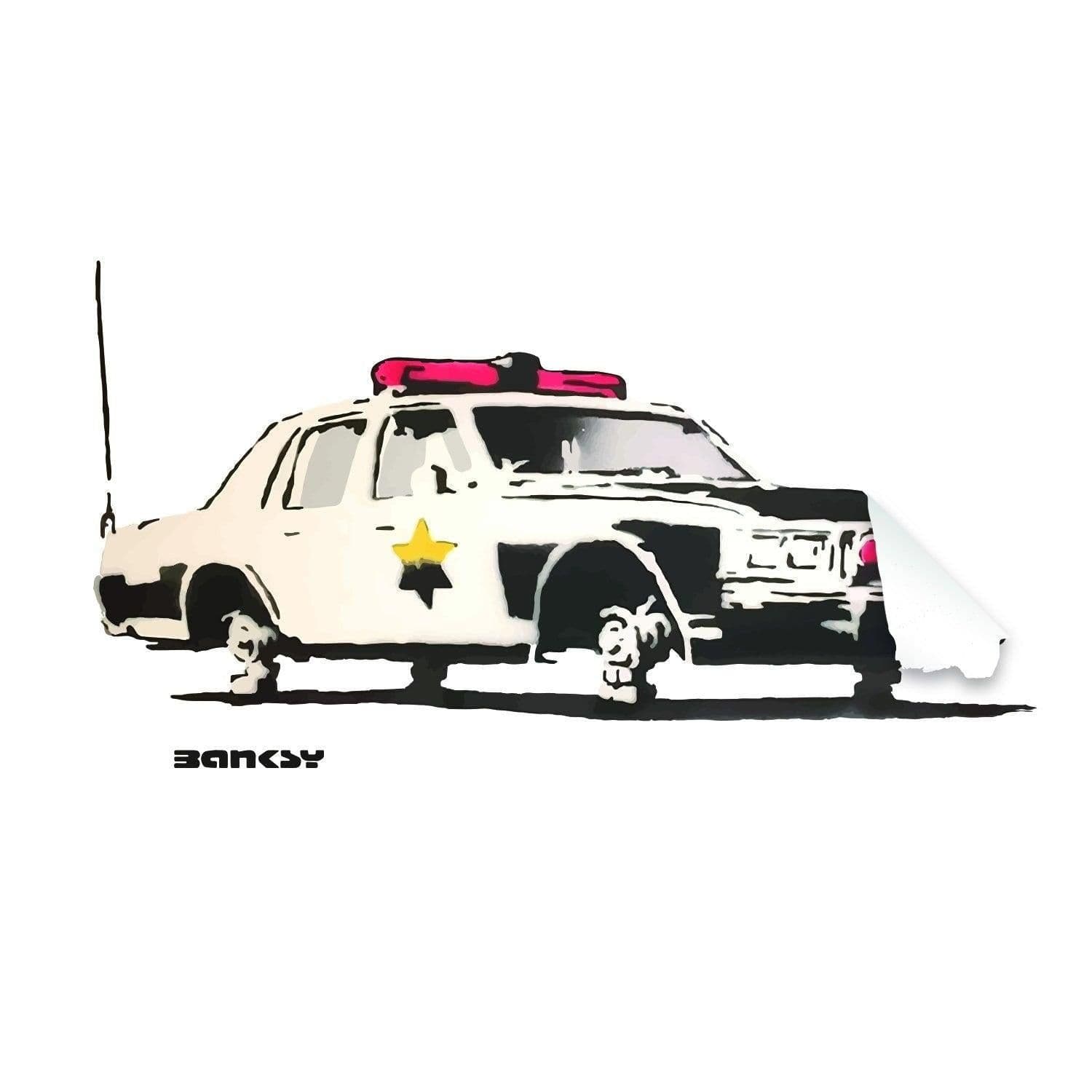 image-Police Car Wall Vinyl Sticker - Officer Art Mural Decal Label