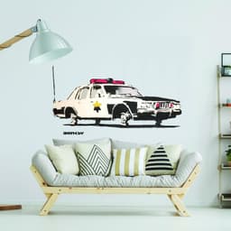 image-Police Car Wall Vinyl Sticker - Officer Art Mural Decal Label