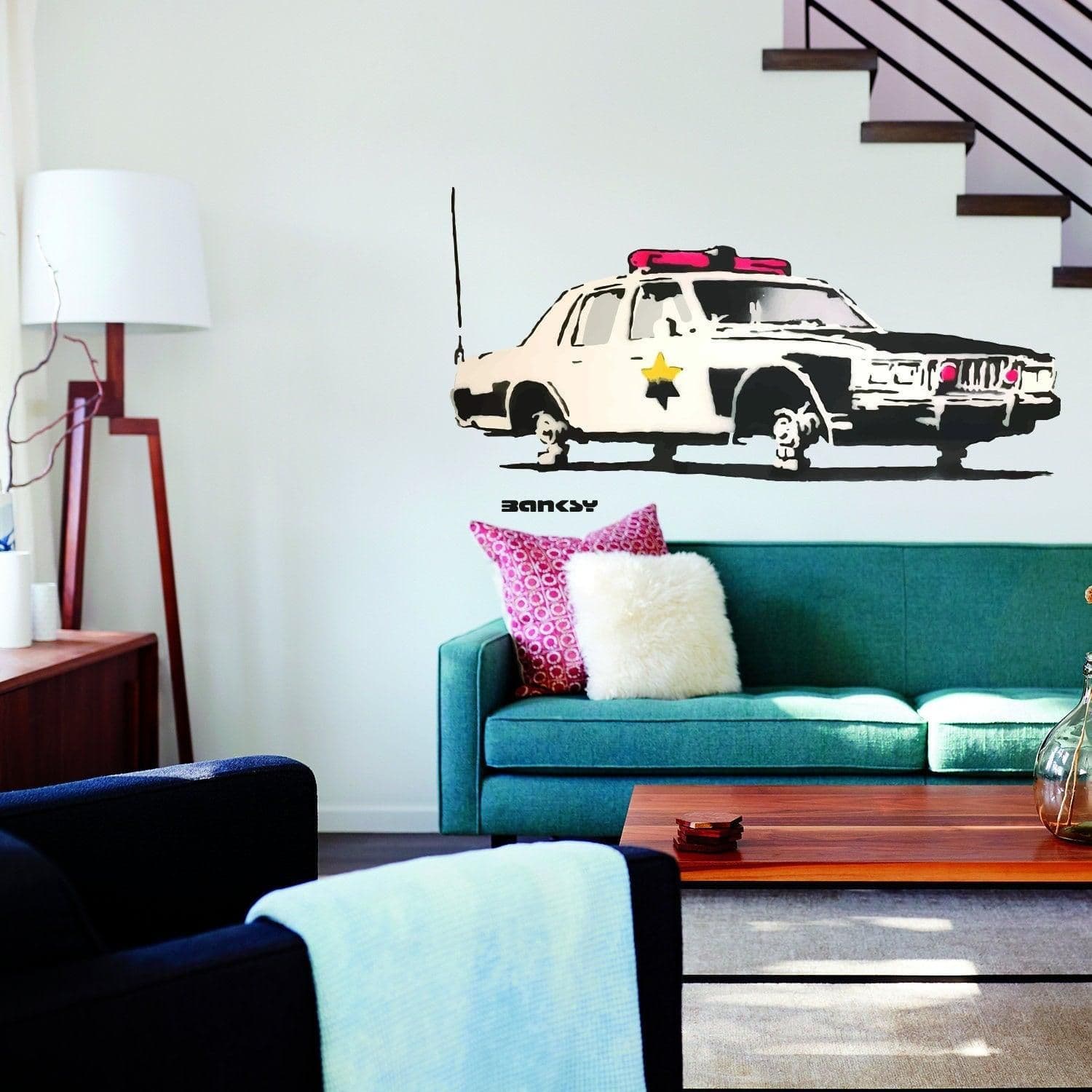 image-Police Car Wall Vinyl Sticker - Officer Art Mural Decal Label