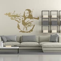 image-Banksy Mona Lisa Wall Sticker - Laptop Car Tablet Da Vinci Joconda Art Vinyl Decal