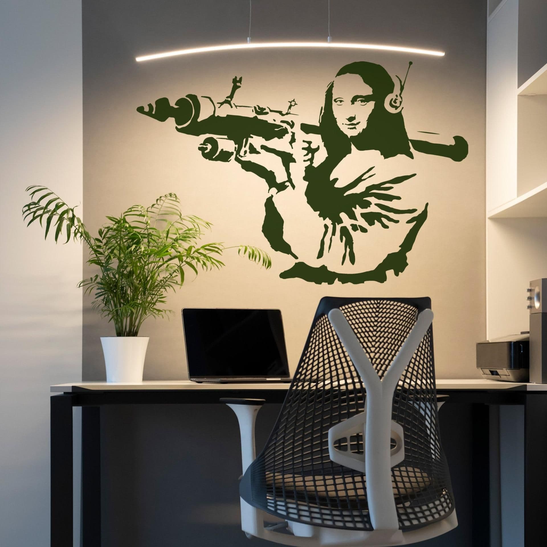 image-Banksy Mona Lisa Wall Sticker - Laptop Car Tablet Da Vinci Joconda Art Vinyl Decal