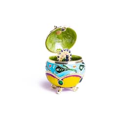 image-Colorful Decorated Faberge Egg with Peacock Surprise