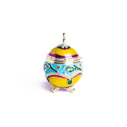 image-Colorful Decorated Faberge Egg with Peacock Surprise