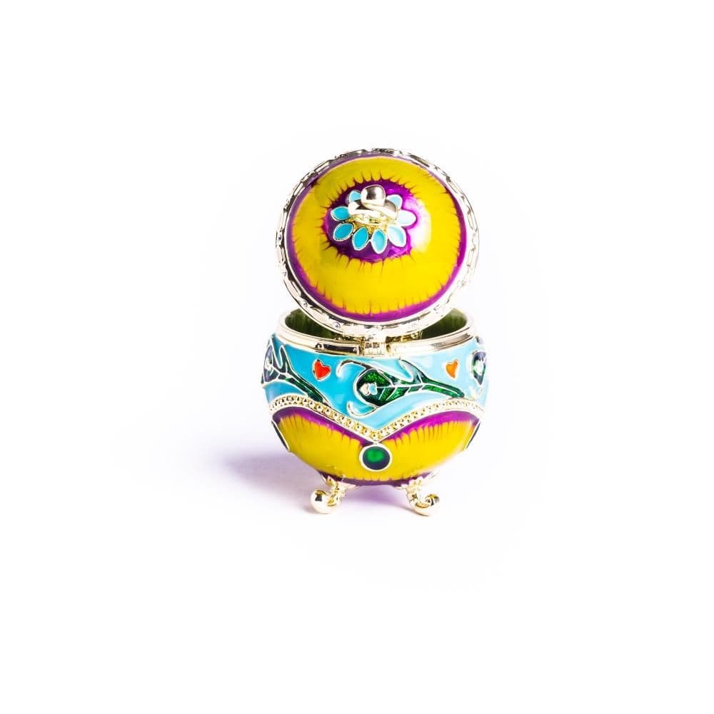 image-Colorful Decorated Faberge Egg with Peacock Surprise