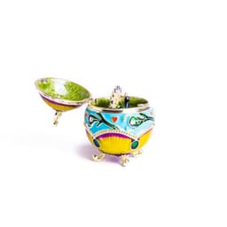 image-Colorful Decorated Faberge Egg with Peacock Surprise