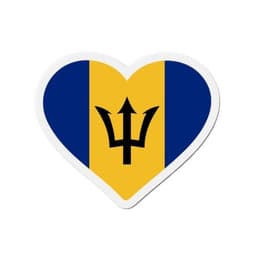 image-Aimant Coeur Drapeau de la Barbade en plusieurs tailles