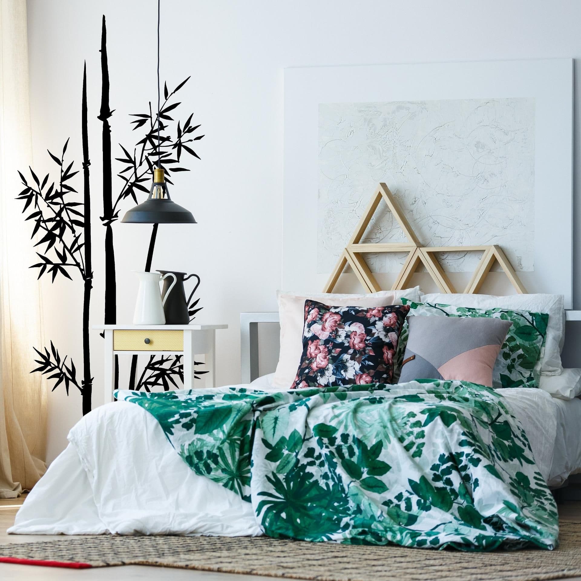image-Bamboo Wall Vinyl Sticker - Large Art Decor Stalk Set Door Home Design Decal