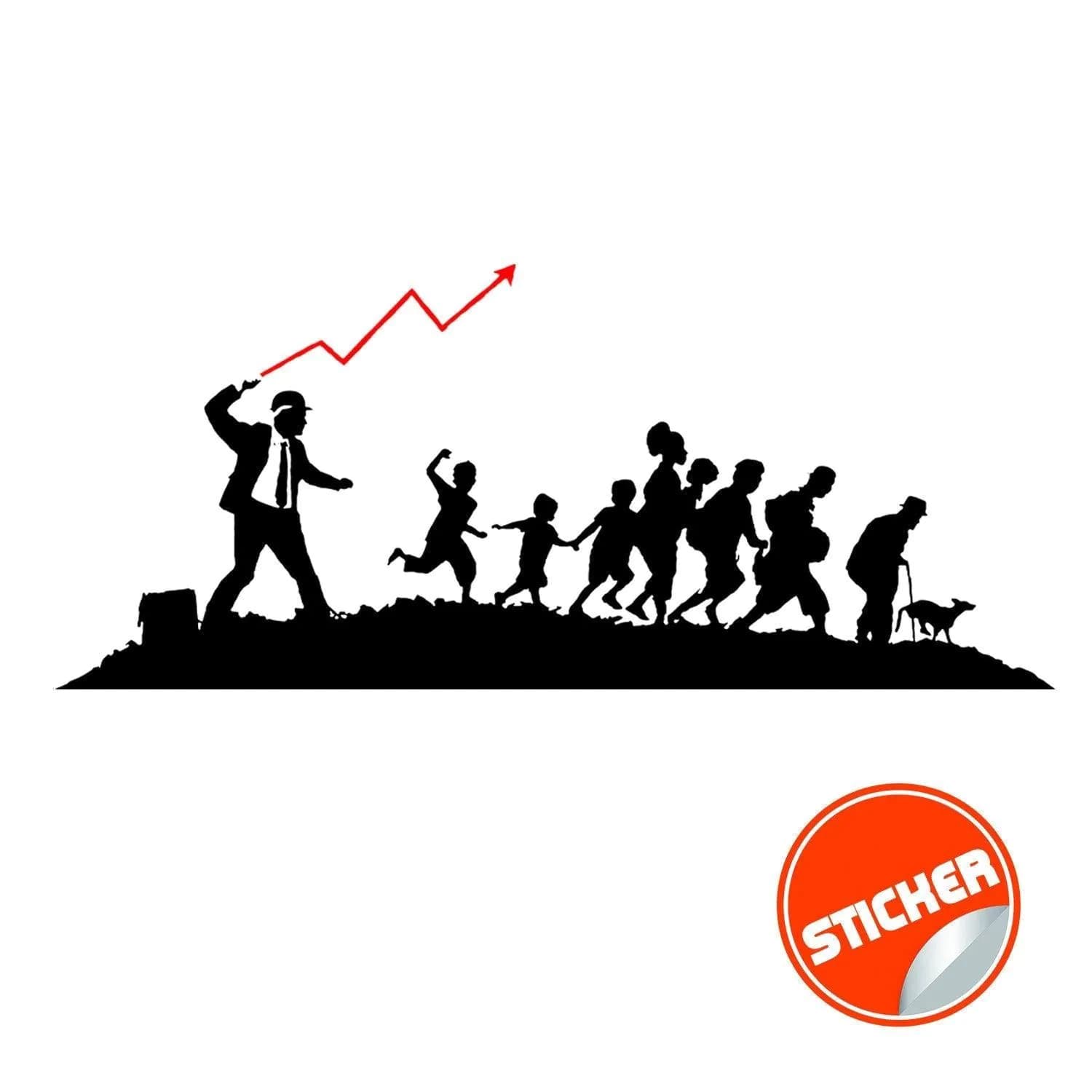 image-Banksy Businessman Vinyl Wall Sticker - Art Home Decor Cool And Premium Waterproof Decal