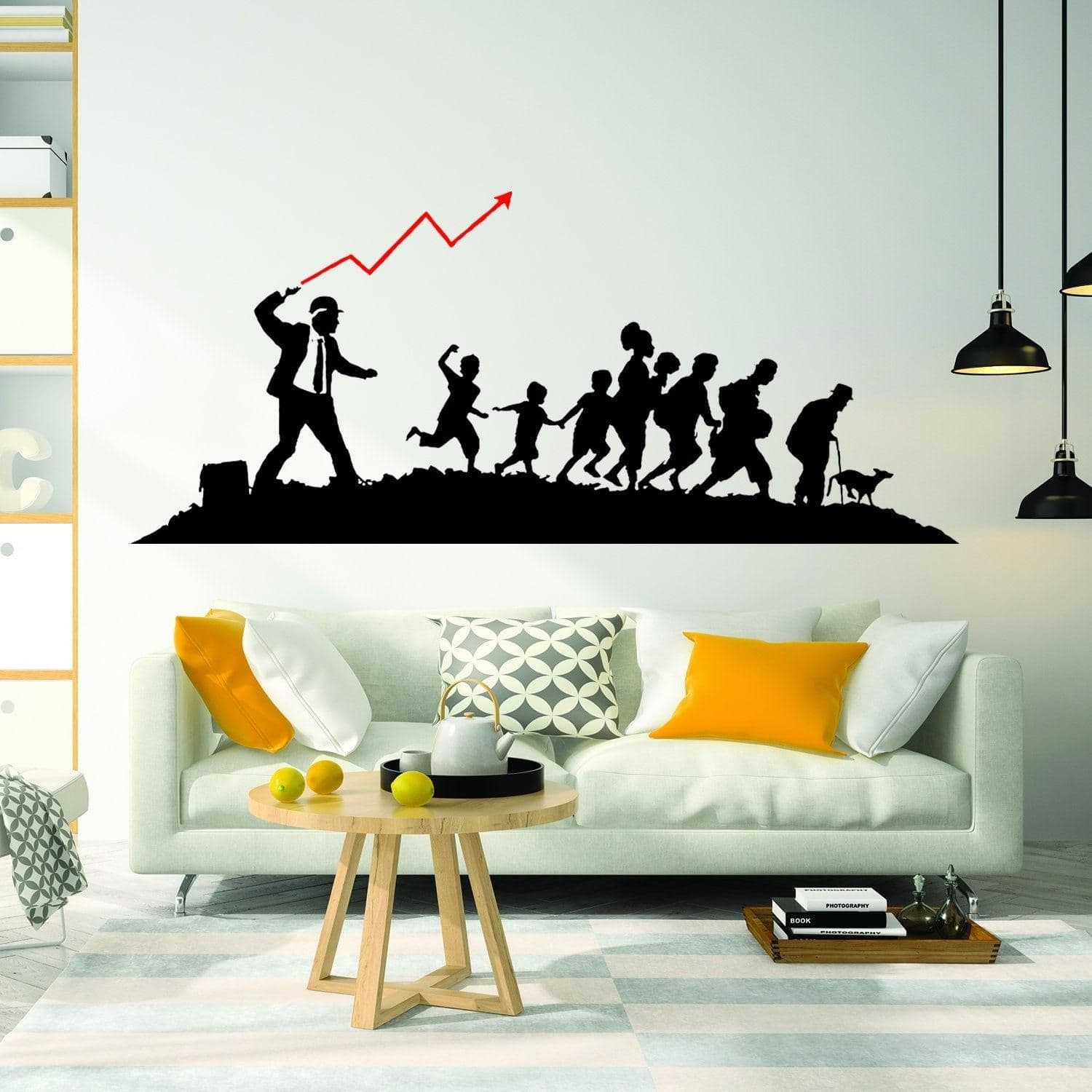 image-Banksy Businessman Vinyl Wall Sticker - Art Home Decor Cool And Premium Waterproof Decal