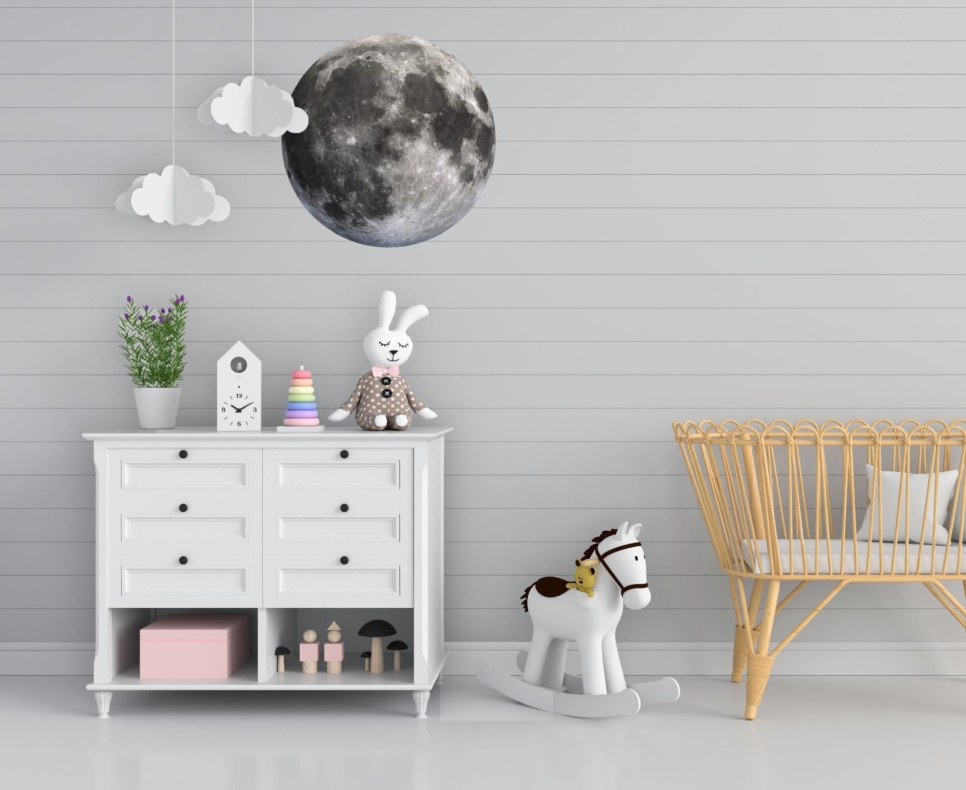 image-Full Moon Wall Decal - Moon Back Phase Sticker