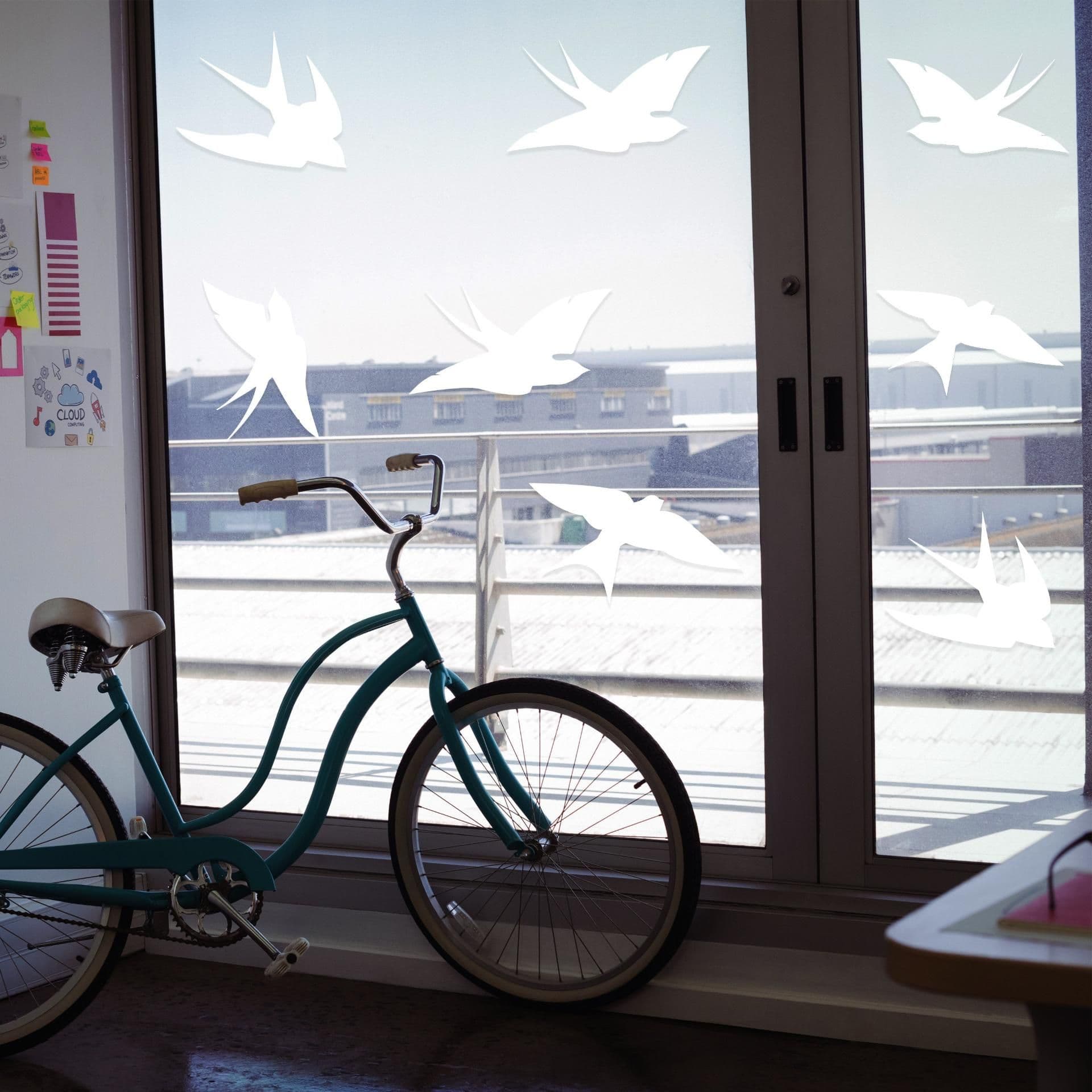 image-25x Window Decal Bird Strike Glass Anti Collision Cling Sticker - Deterrent Safety Anticollision Flying Prevent Frosted Protector Film
