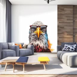 image-Bald Eagle with Sunglasses Wall Sticker Decal - Cool Bird in Glasses Room Decor