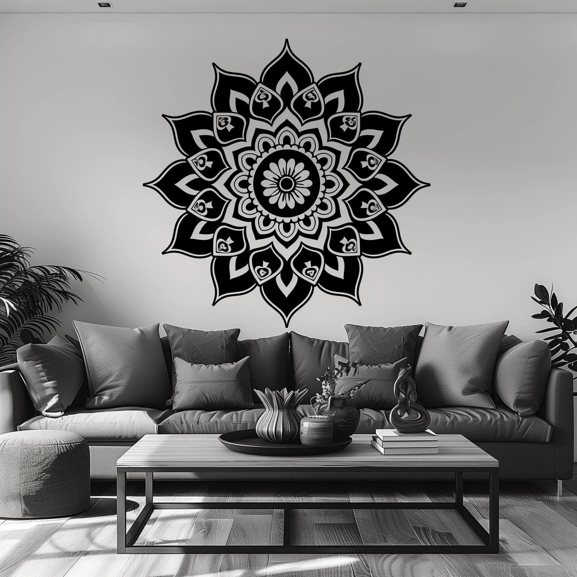 image-Sacred Geometry Mandala Wall Art Decal - Meditation Wall Sticker Perfect for Yoga Rooms