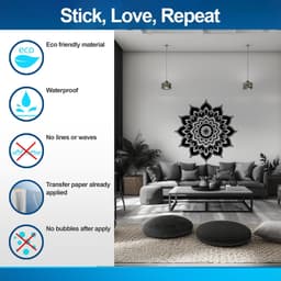 image-Sacred Geometry Mandala Wall Art Decal - Meditation Wall Sticker Perfect for Yoga Rooms