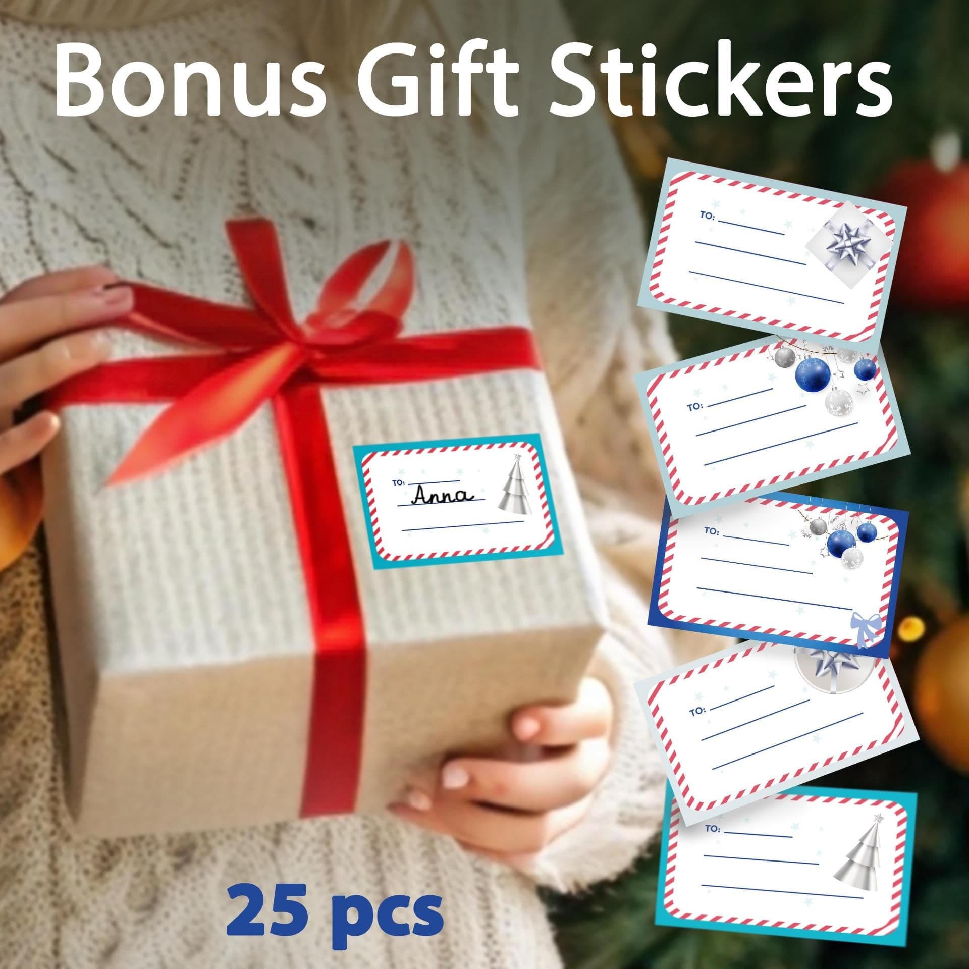 image-Personalized Christmas Sticker Set | Custom Holiday Labels for Bottles Gifts Chocolates | Christmas Tree Wall Decal | Festive Party Decor *!