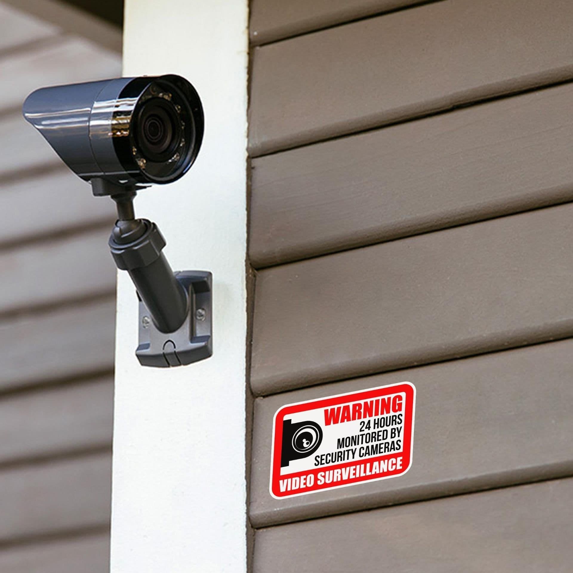 image-10x Video Camera Surveillance Warning Sign Pack - Home Outdoor Indoor Use Cctv Alarm Security Sticker Vinyl Waterproof Recording Alert Decal
