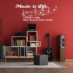 image-Music Is My Life Quote Wall Sticker - Art Decor Gift Note Notes Quotes Vinyl Decal