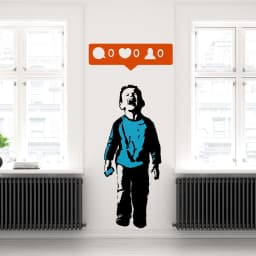 image-Banksy Crying Boy Wall Sticker - Street Art Graffiti Social Media Decal