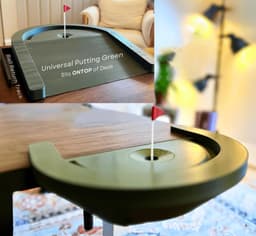image-Desktop Golf Game | 3D Printed Mini Golf for Desk | Fun Table Golf Gift for Dad | Interactive Putting Green with Ball Return & Tee Box