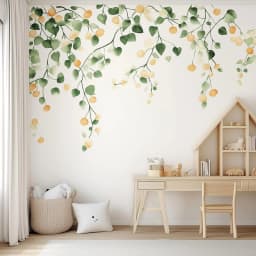 image-Watercolor Citrus Wall Decal | Orange Branch Peel & Stick Wallpaper | Nursery Wall Art Kids Room Decor | Botanical Mural | Wall Stickers