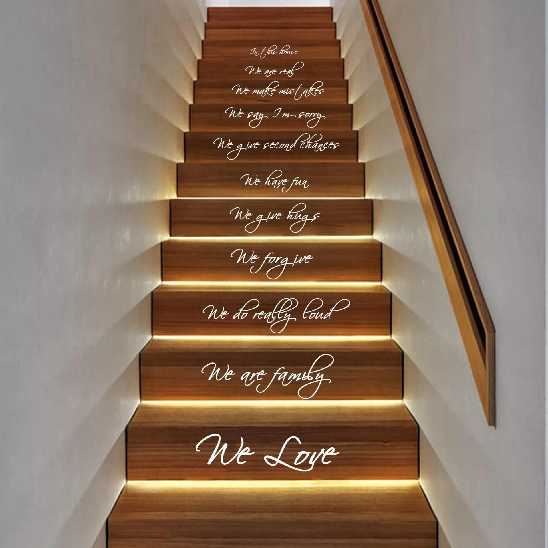 image-In This House Quote Stair Decals - Stairs Decal Quotes Vinyl Stickers