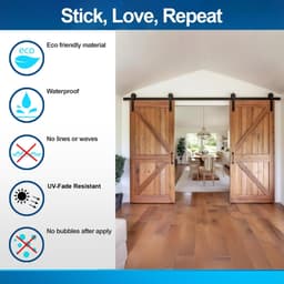 image-Brown Rustic Barn Door Wallpaper Sticker - DIY Peel and Stick Wood Mural