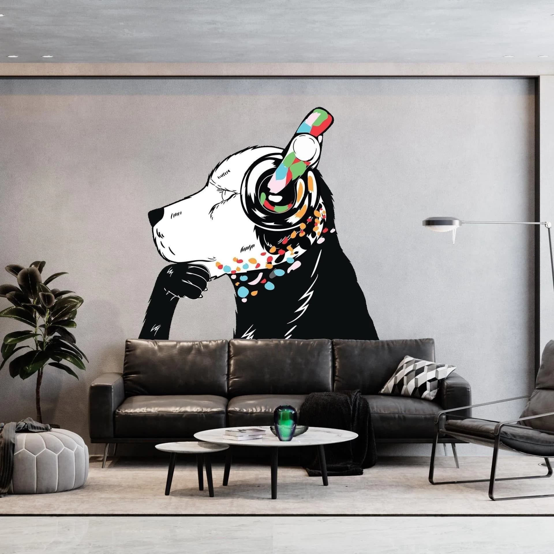 image-Thinking Dog Sticker - Inspired by Banksy Art Vinyl Dj Baksy Wall Decal