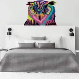 image-Colorful Owl Wall Sticker - Cute Bird Gift Vinyl Art Decor Decal