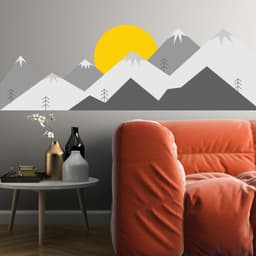 image-Mountain Wall Decal - Mountains Vinyl Sticker Decor For Nursery Baby Kid Boy Room