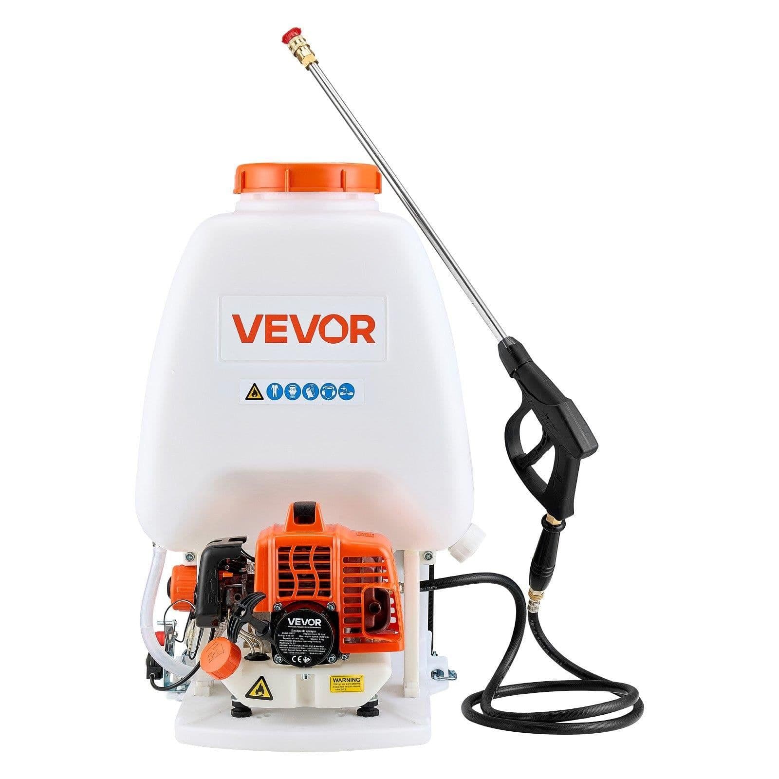 image-VEVOR Gas Powered Backpack Sprayer, 26.5CC 0.9HP Engine, Garden Sprayer with 6.5 Gallon Tank, Large Area Coverage, Lawn Spraying Machine with 24 in Wand & Nozzles for Efficient Gardening & Farming