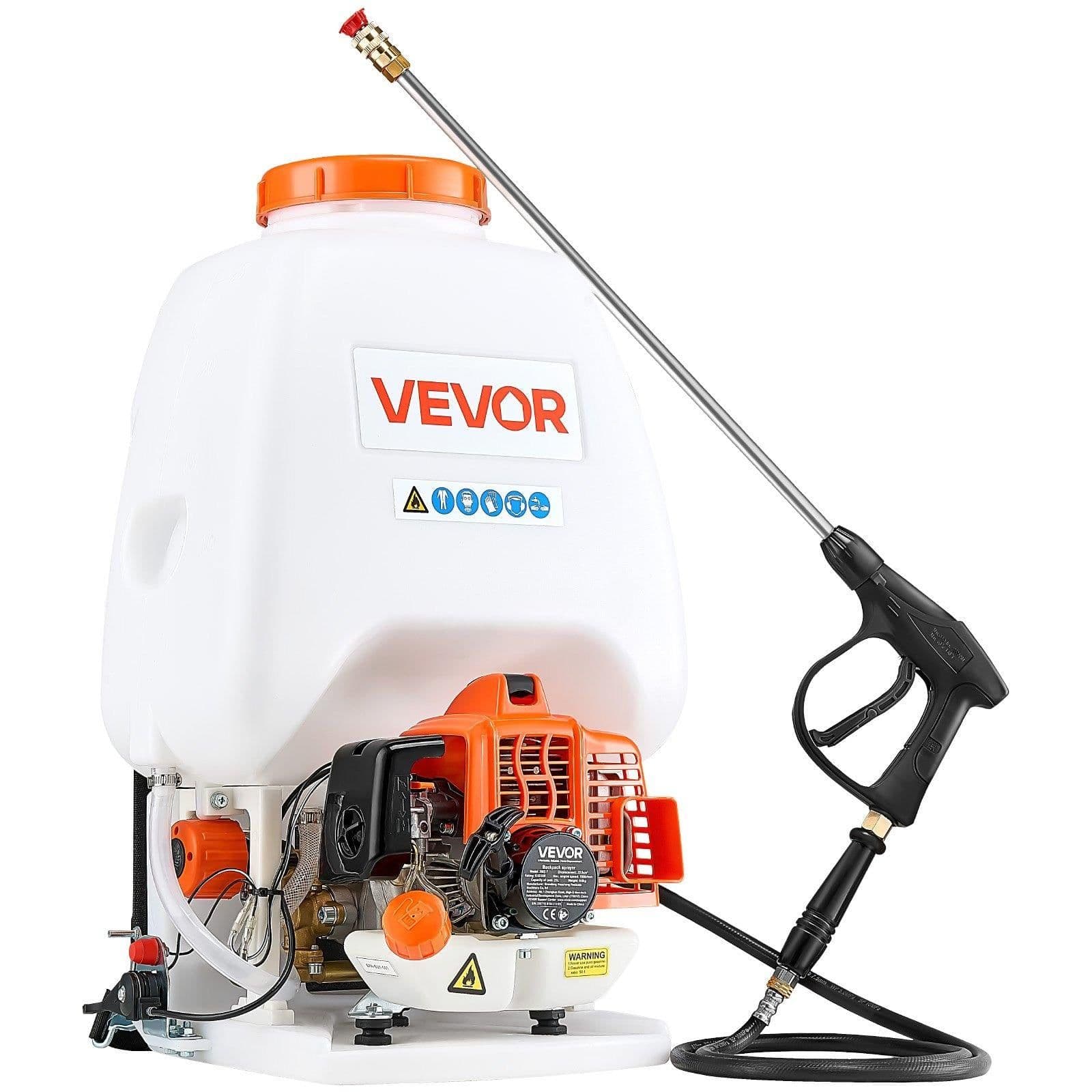 image-VEVOR Gas Powered Backpack Sprayer, 26.5CC 0.9HP Engine, Garden Sprayer with 6.5 Gallon Tank, Large Area Coverage, Lawn Spraying Machine with 24 in Wand & Nozzles for Efficient Gardening & Farming