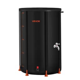 image-VEVOR Collapsible Rain Barrel, 66 Gallon Portable Rain Water Collection Barrel, 500D PVC Rainwater Collection System, Garden Water Catcher Tank Storage Container with Spigot & Overflow Kit, Black
