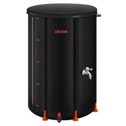 image-VEVOR Collapsible Rain Barrel, 66 Gallon Portable Rain Water Collection Barrel, 500D PVC Rainwater Collection System, Garden Water Catcher Tank Storage Container with Spigot & Overflow Kit, Black