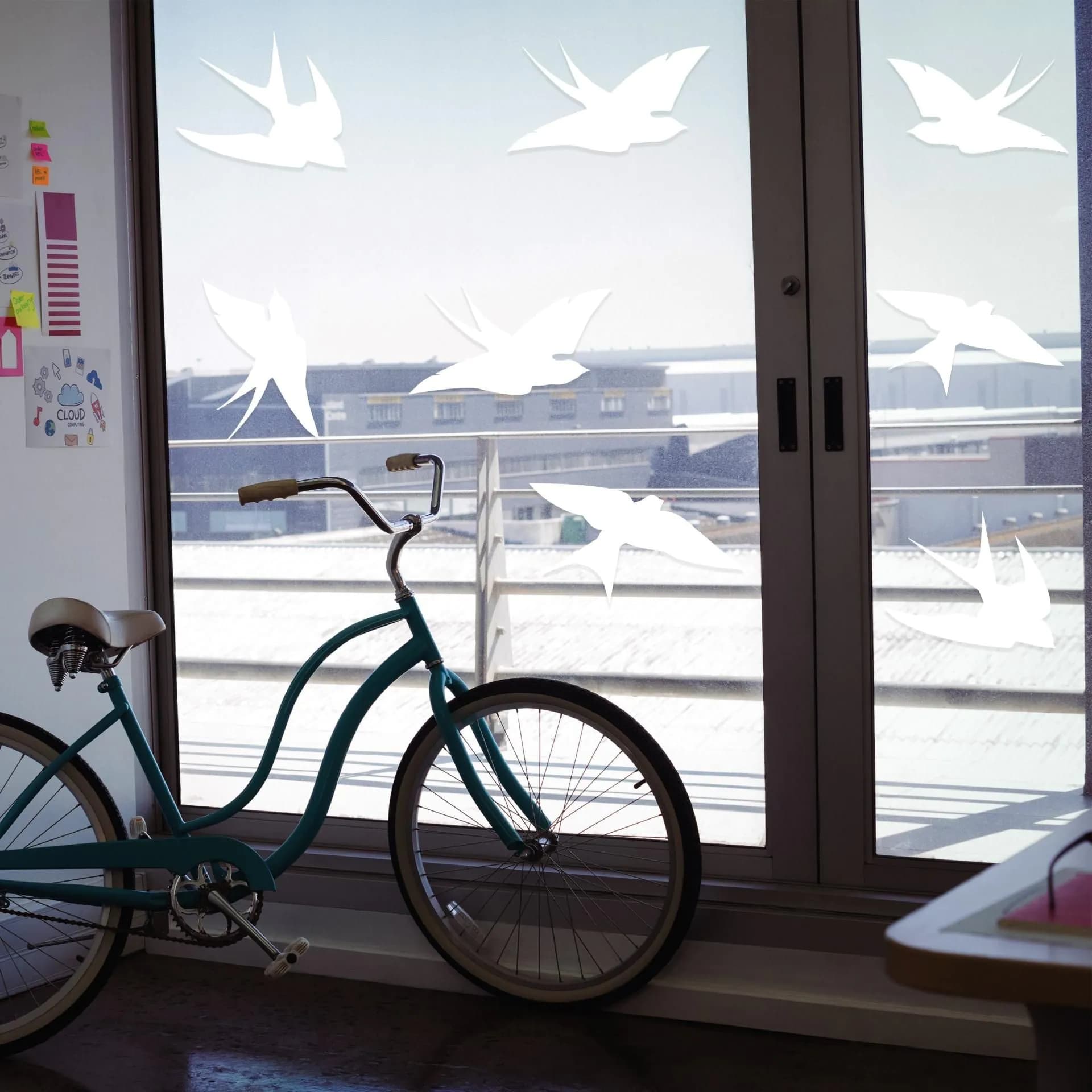 image-25x Window Decal Bird Strike Glass Anti Collision Cling Sticker - Deterrent Safety Anticollision Flying Prevent Frosted Protector Film