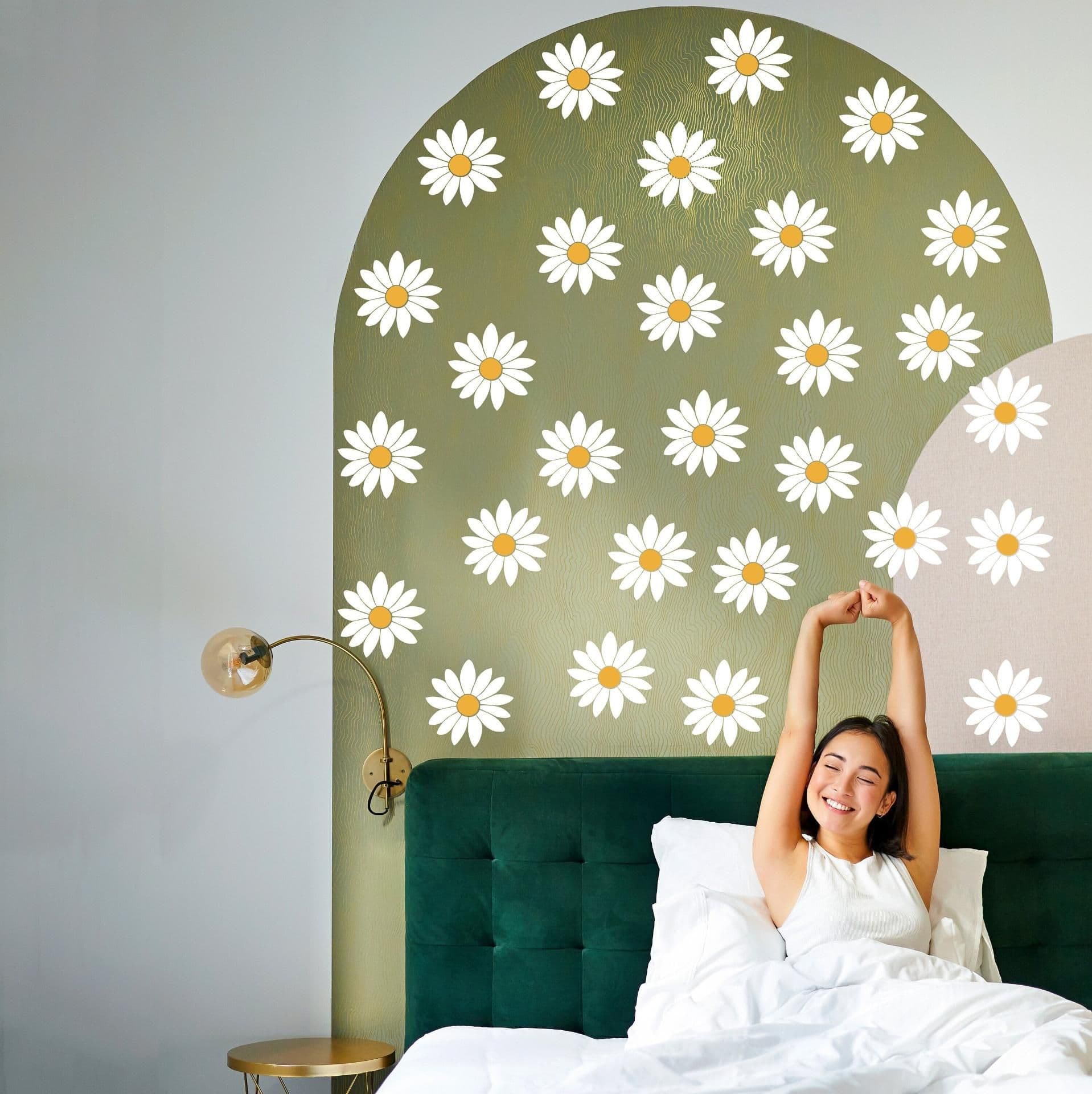 image-24x Daisy Wall Decals - White Flowers Room Decor Stickers