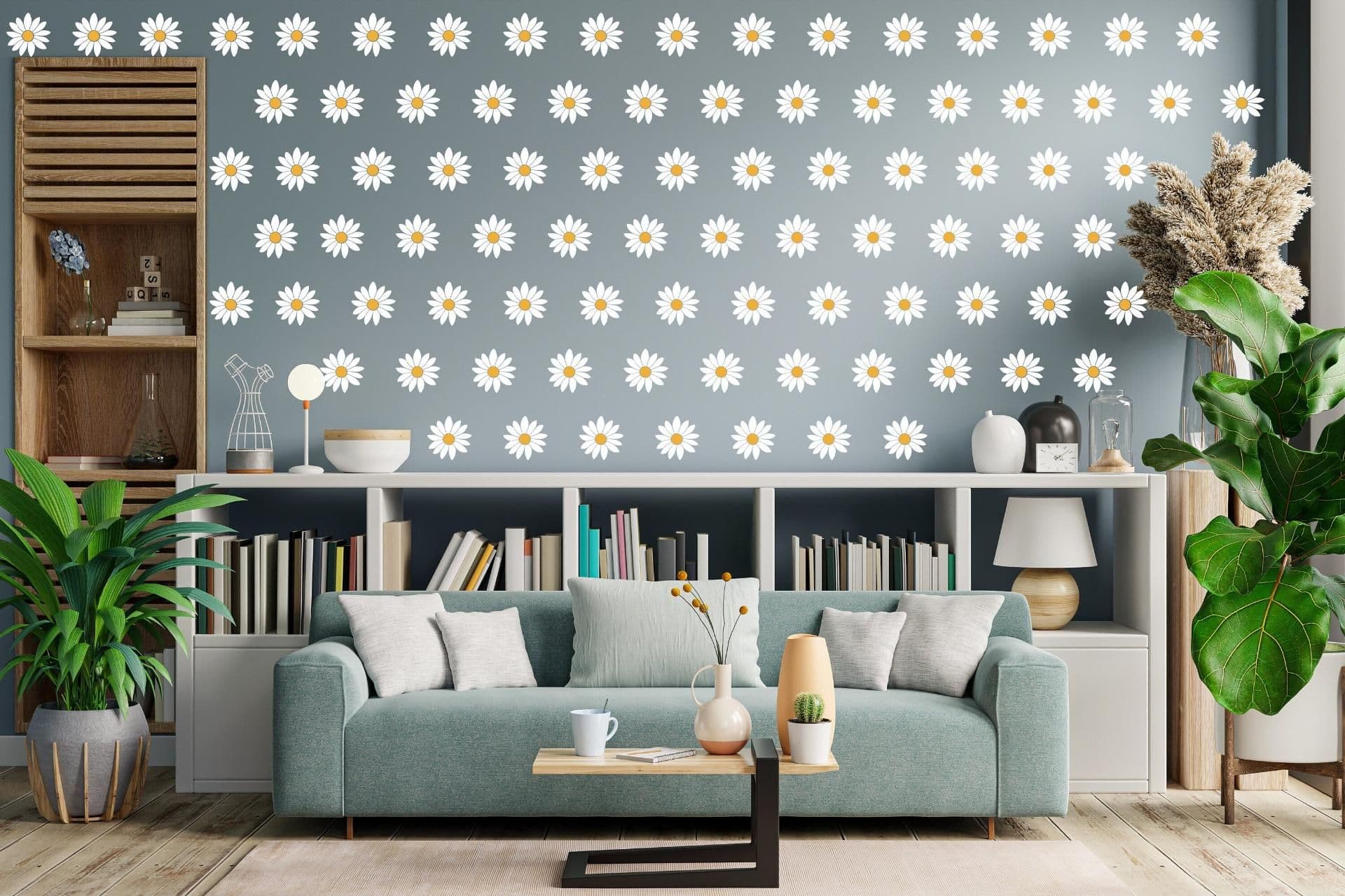 image-24x Daisy Wall Decals - White Flowers Room Decor Stickers