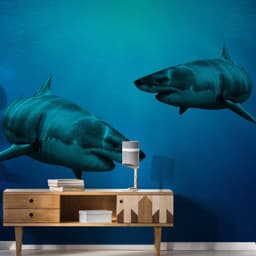 image-Wallpaper Shark Decor Sticker - 3d Underwater Ocean Wall Stickers Removable Decal