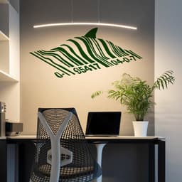 image-Banksy Barcode Shark Wall Sticker - Swimming Fish Under Bar Code Vinyl Decal