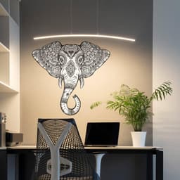 image-Vinyl Wall Tribal Elephant Sticker - Two Colors Wise Wealth Animal Ornaments Art Decal