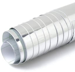 image-Silver Chrome Interior Vinyl Sticker Wrap 24 Inch Roll - Self Adhesive Metallic Mirror Decal Film