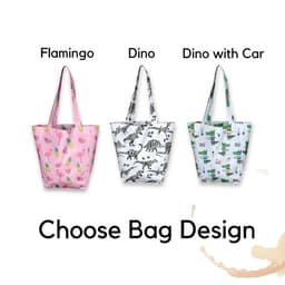 image-Kids Shopper Bag | White Dinosaur Tote | Eco-Friendly Kids Tote | Cute and Durable Totes Bag for Kids
