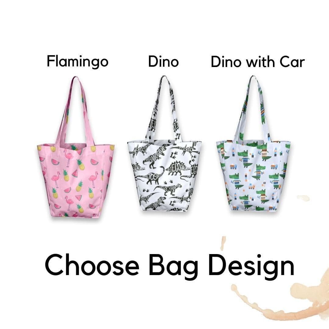 image-Kids Shopper Bag | White Dinosaur Tote | Eco-Friendly Kids Tote | Cute and Durable Totes Bag for Kids