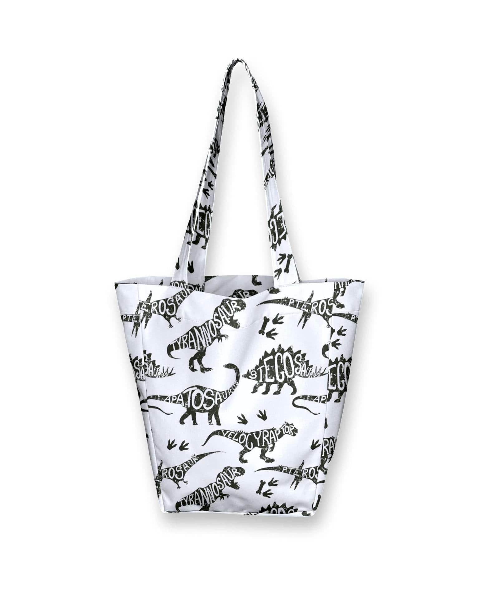 image-Kids Shopper Bag | White Dinosaur Tote | Eco-Friendly Kids Tote | Cute and Durable Totes Bag for Kids