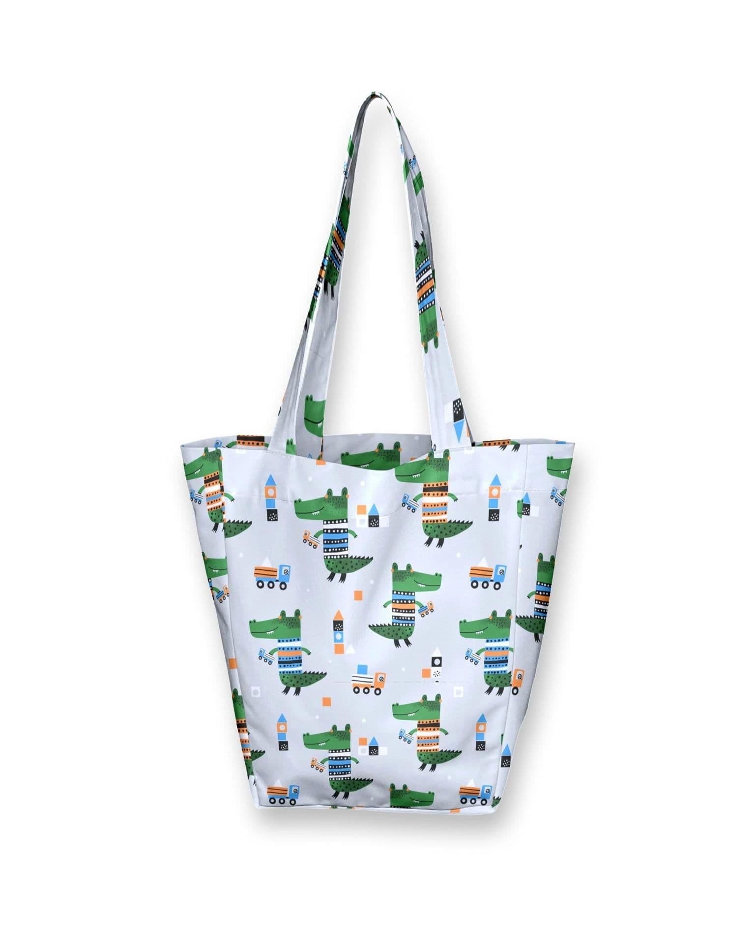 image-Kids Shopper Bag | White Dinosaur Tote | Eco-Friendly Kids Tote | Cute and Durable Totes Bag for Kids