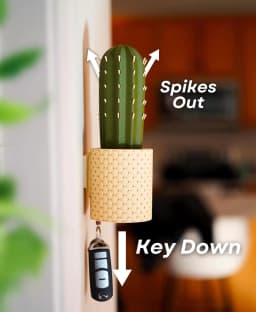 image-SpiKey Cactus Key Holder | Fun Wall Mounted Key Rack | 3D Printed Key Organizer | Unique Entryway Decor | Cool Key Storage Housewarming Gift
