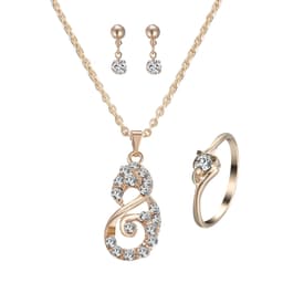 image-Heart Pendant Jewelry Set Rhinestone Jewellery