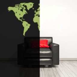 image-Glow In Dark World Map Vinyl Sticker - Night Glowing Wall Art Vinyl Of The Decor Decal Label